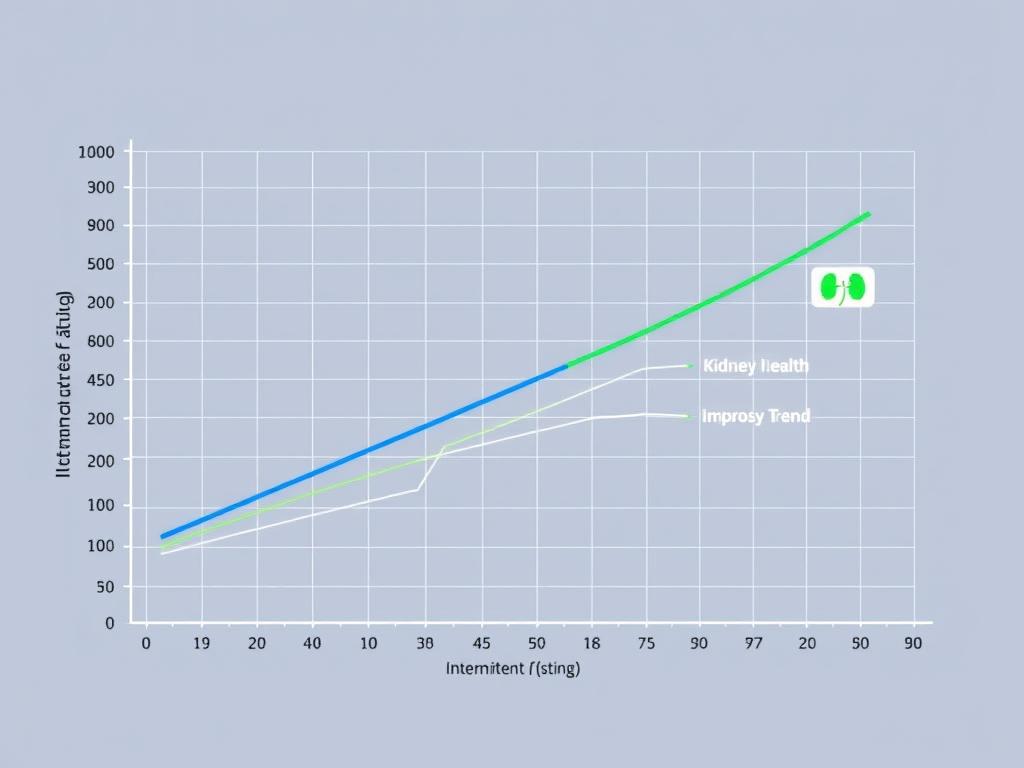Graph showing the relationship between intermittent fasting, blood pressure reduction, and kidney health markers Graph showing the relationship between intermittent fasting, blood pressure reduction, and kidney health markers