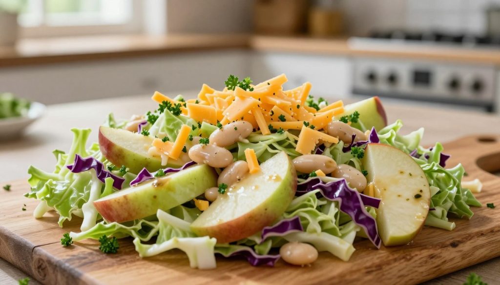 Apple-Cabbage Chopped Salad with White Beans & Cheddar Is the Perfect High-Fiber